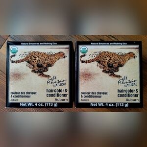 4 Brand New Boxes Of Light Mountain Henna In Auburn. Hair Color & Conditioner